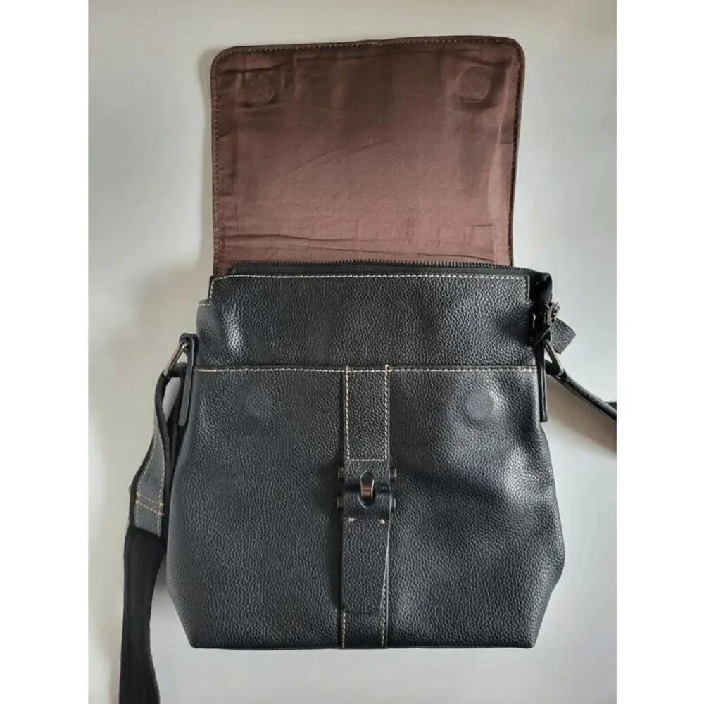 Men's Genuine Leather Messenger Shoulder Tablet Bag